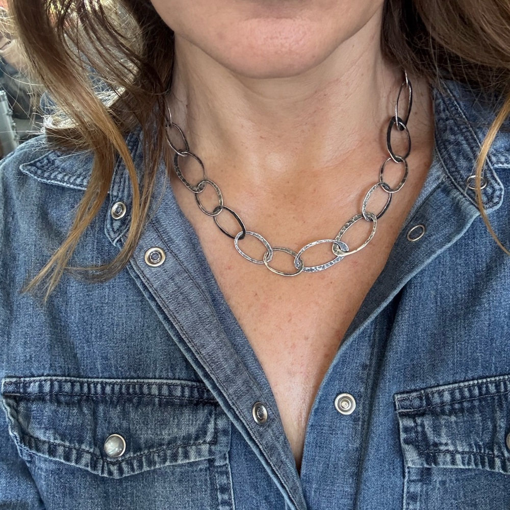Silpada .925 Stirling Silver Oval Link Necklace - Picture 2 of 9